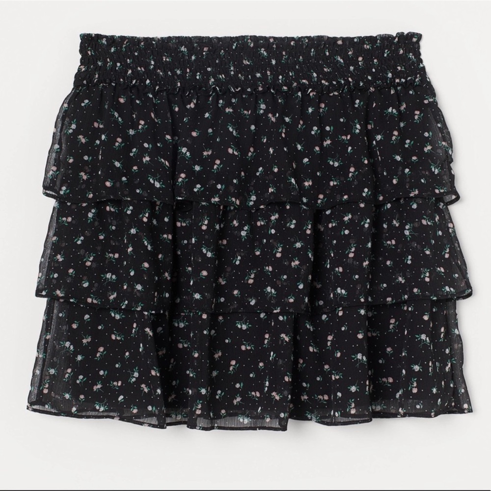 H&M Floral Tiered Skirt